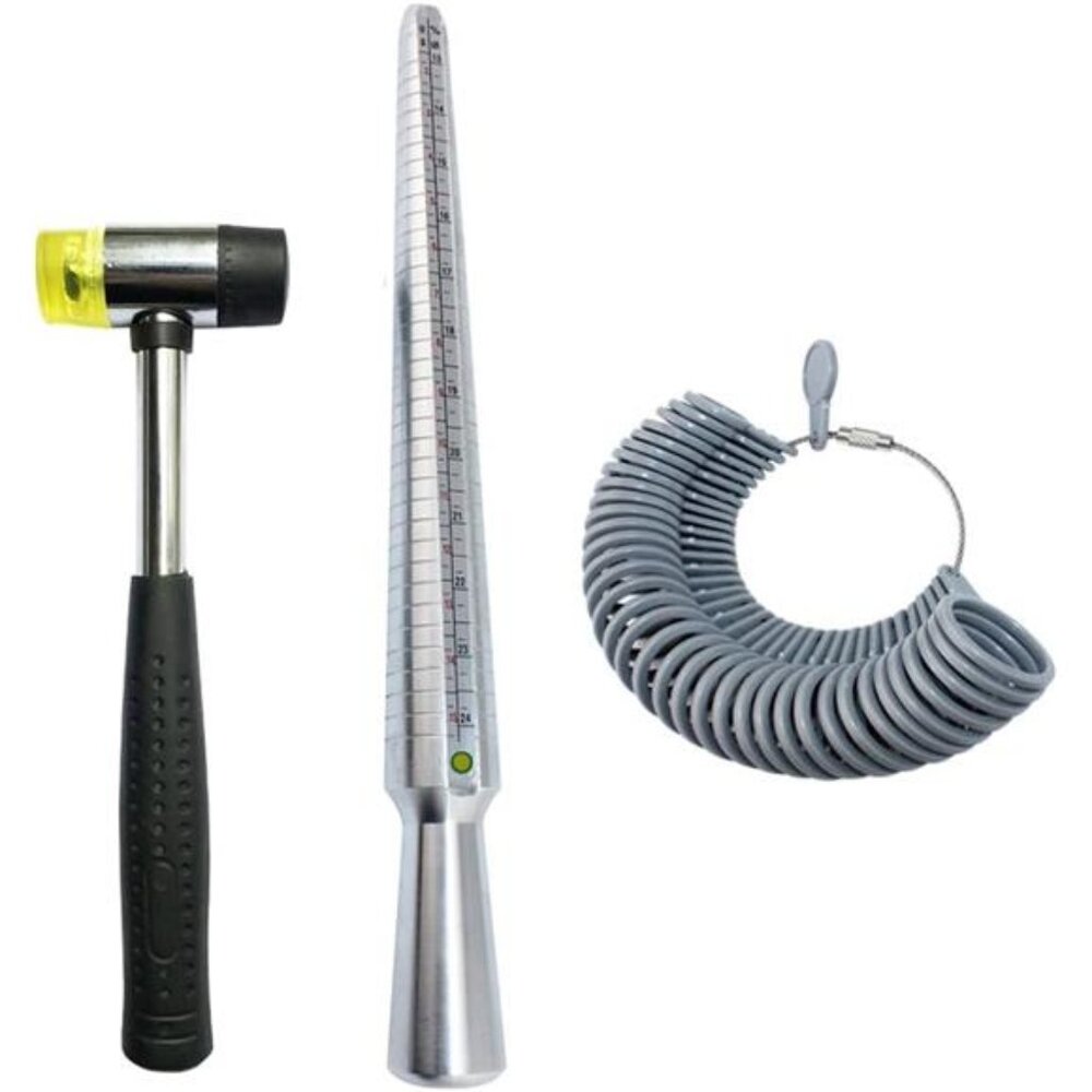 Ring Sizer Set Metal Measuring Tool Ring Mandrel Finger Sizing Gauge Set US Size